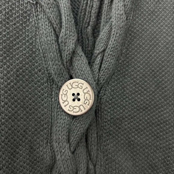 Ugg Womens XS/S Cape Poncho Black Cable Knit Sweater Arm Holes Pockets Oversized - Picture 12 of 14